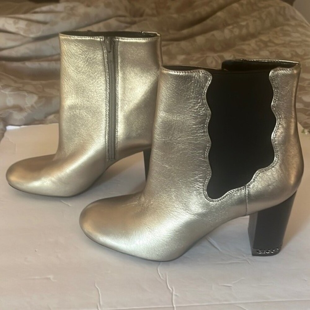 Silver Leather Ankle Boot from Preston &York sz 9